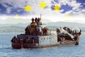 A boat full with refugees
